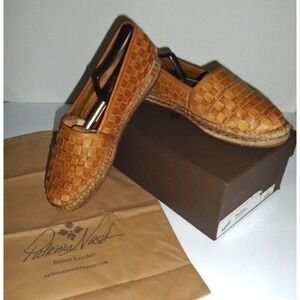 Patricia Nash Sz 11 M Flat Shoes Woven Slip-on Leather Espadrilles Huarache